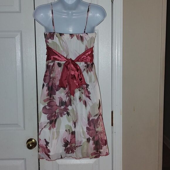 Speechless spaghetti strap floral pint summer beach wedding dress Sz Junior S - Picture 4 of 5